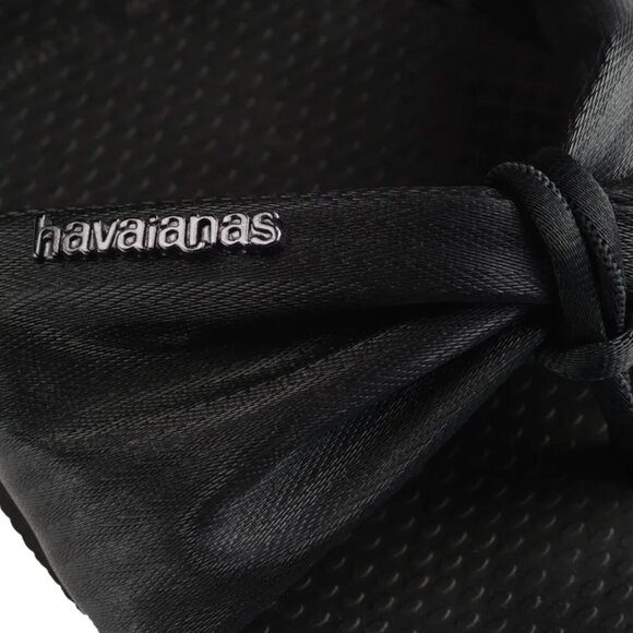 Havaianas Black St.Tropez Lush Thong Flip Flops in Size 9 - Picture 4 of 5